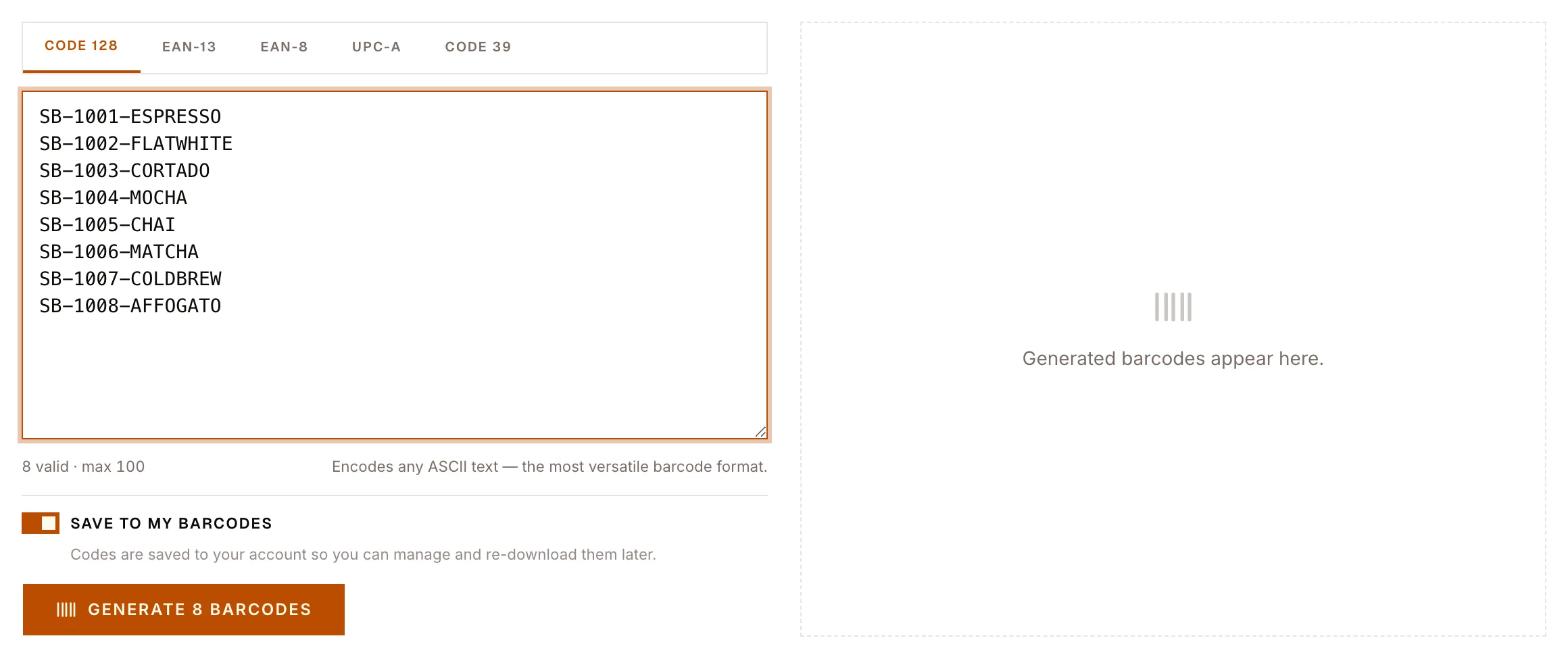 Screenshot — pick a format
