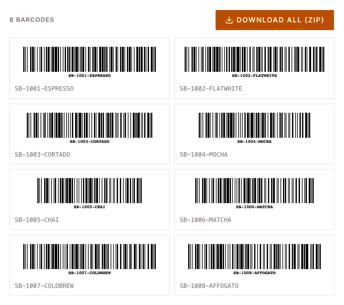 Screenshot — zip download